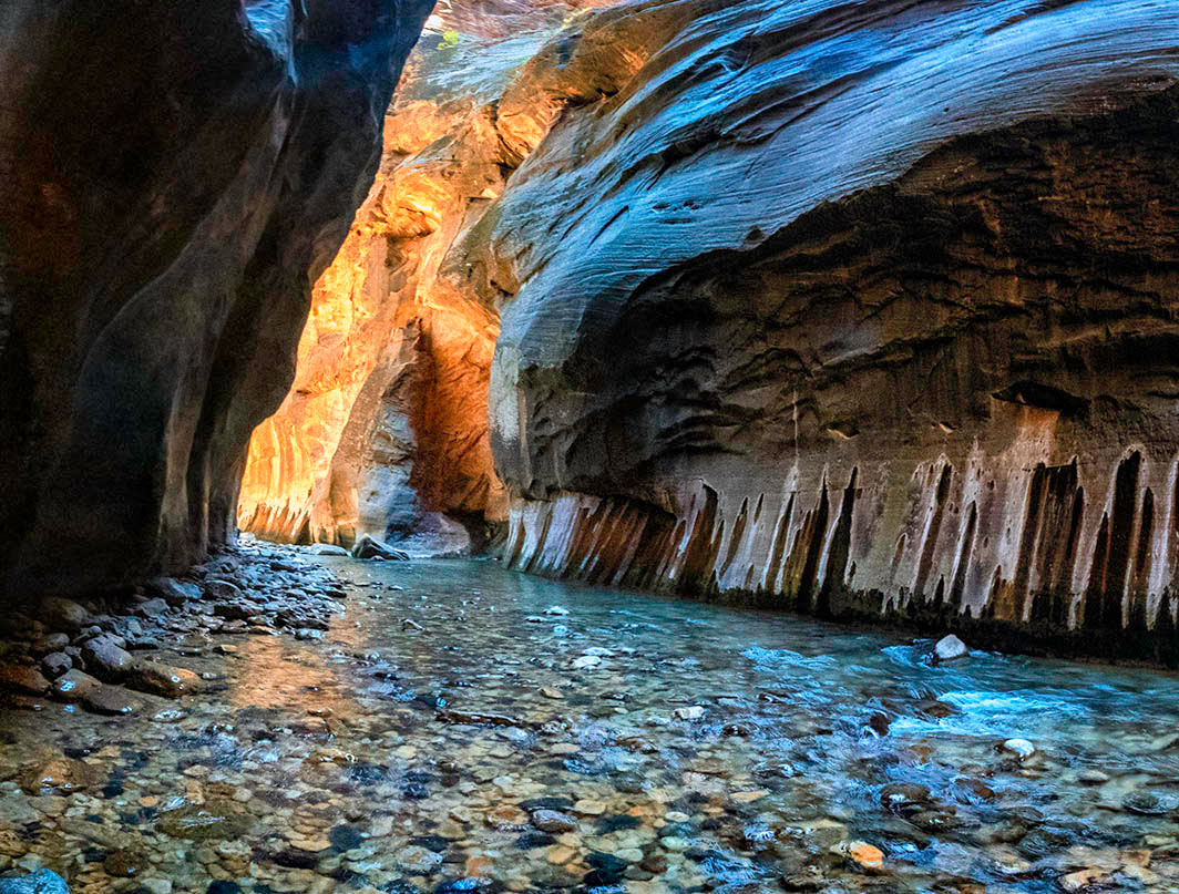 Deep into The Narrows at Zion National Park